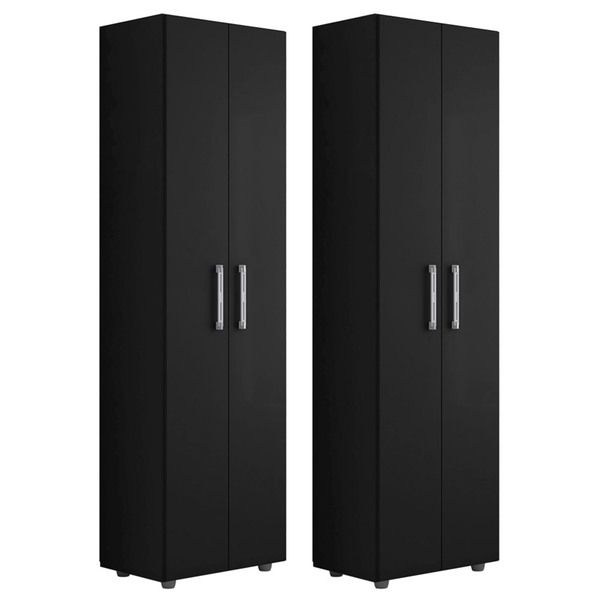 Kit 2 Armários Lavanderia Multiuso Beatriz 2 Portas Preto Fos