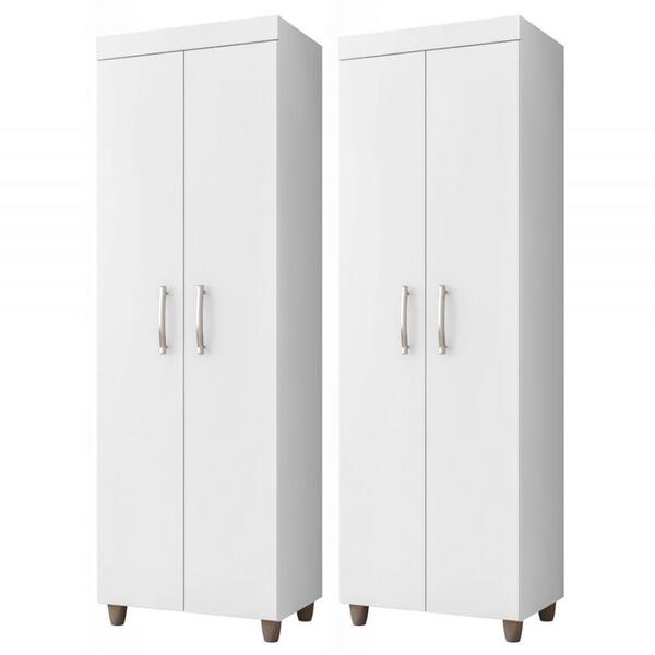 Kit 2 Armários Multiuso 2 Portas Rafaela Nathy Móveis Branco