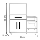 Kit 2 Armários Multiuso Irlanda Com Fruteira Branco/preto - L