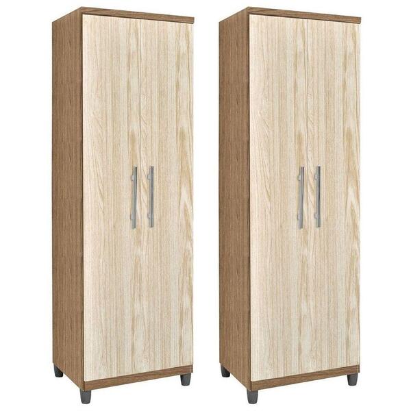 Kit 2 Armários Multiuso Organizador 2 Portas Sabrina Castanho