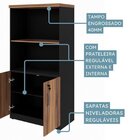 Kit 2 Armários Multiuso Para Escritório Com Armário Fechado E