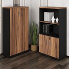 Kit 2 Armários Multiuso Para Escritório Com Armário Fechado E