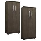 Kit 2 Armários Organizador Multiuso Rosana 2 Portas Castanho