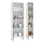 Kit 2 Armários Paneleiros Para Cozinha Madri Mdp Branco Canel