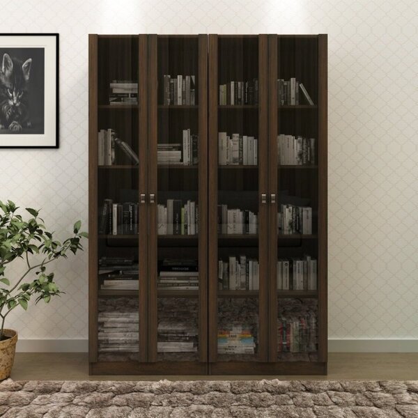 Kit 2 Armários Para Escritório 2 Portas De Vidro Me4115 Tecno