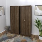 Kit 2 Armários Para Escritório 2 Portas Me4105 Nogal