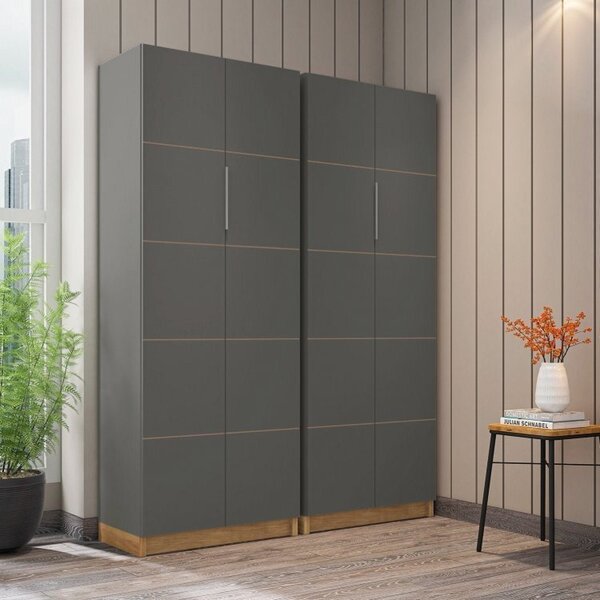 Kit 2 Armários Para Escritório Alto 2 Portas Cubic