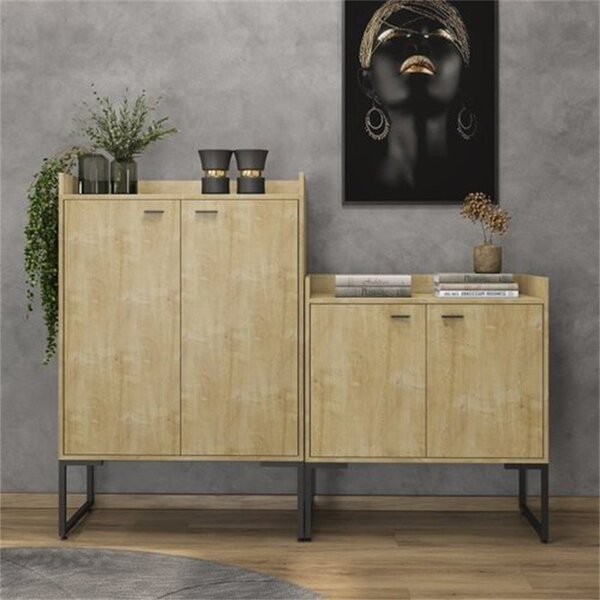 Kit 2 Armários Para Escritório Alto E Baixo Industrial 2 Port