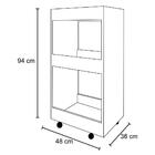 Kit 2 Armários Para Salão Barbearia Com Rodízios Seul Preto