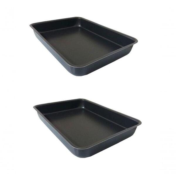 Kit 2 Assadeiras Antiaderente Retangular Alta Nº4 Preta Over