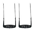 Kit 2 Balanços Suspenso Bali Em Ferro C/ Fibra Sintética Preto