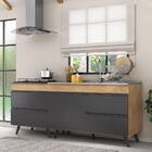 Kit 2 Balcões Gabinete Pia 120cm + Cooktop 70cm Lisboa Multim