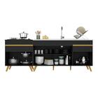 Kit 2 Balcões Gabinete Pia 150 Cm E Cooktop 70 Cm Veneza Gb M