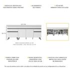 Kit 2 Balcões Gabinete Pia 150 Cm E Cooktop 70 Cm Veneza Mult
