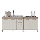 Kit 2 Balcões Modulados Gabinete Pia 120cm E Cooktop 80cm Com