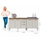 Kit 2 Balcões Modulados Gabinete Pia 120cm E Cooktop 80cm Com