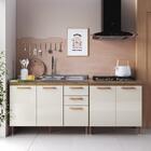 Kit 2 Balcões Modulados Gabinete Pia 120cm E Cooktop 80cm Com