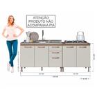 Kit 2 Balcões Modulados Gabinete Pia 120cm E Cooktop 80cm Com