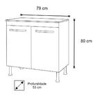 Kit 2 Balcões Para Cooktop 5 Bocas 2 Portas Castanho Avelã