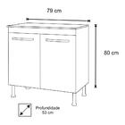 Kit 2 Balcões Para Cooktop 5 Bocas 2 Portas Catarina Branco