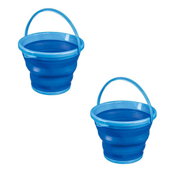 Kit 2 Balde Retrátil 10 Litros Silicone Hydrus Azul Sanremo