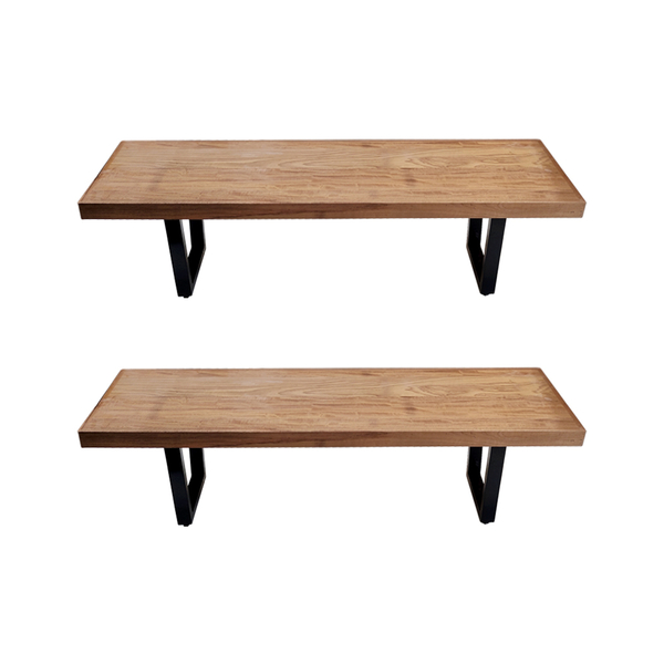 Kit 2 Bancos Bancão Lateral Mesa Industrial 1,80m Ferragem Pr