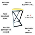 Kit 2 Bancos Bistrô Baixa Cozinha Varanda Churrasco Banqueta