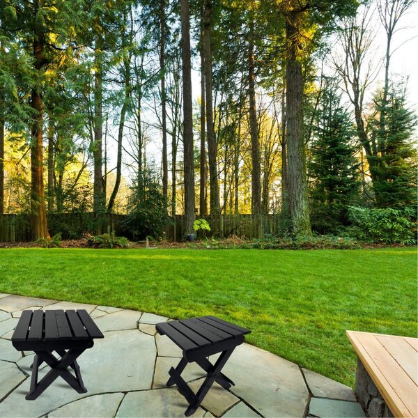 Kit 2 Bancos Dobráveis Ripados Baixos Compactos E Portáteis P