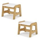 Kit 2 Bancos Infantis Kisla Irmãos Hinke Branco/nw (natural W