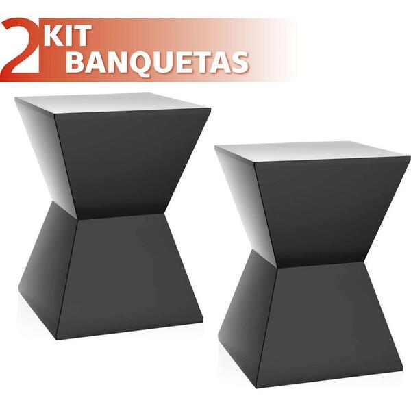 Kit 2 Bancos Nitro Colorida Preto