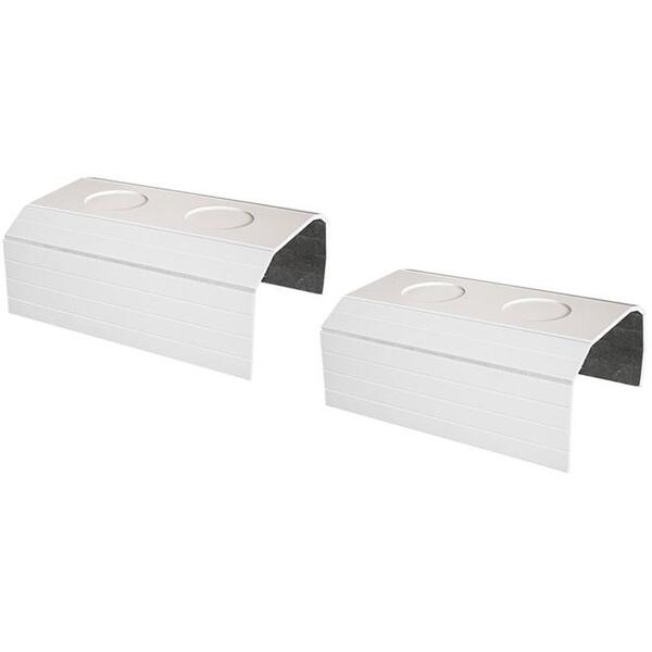 Kit 2 Bandejas Laqueada Porta Copos Para Braço De Sofá Branco