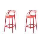 Kit 2 Banqueta Allegra Alta Cozinha Americana Bar Balcão Verm