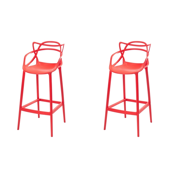 Kit 2 Banqueta Allegra Alta Cozinha Americana Bar Balcão Verm