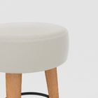 Kit 2 Banqueta Alta Cozinha 70cm Estofada Off-white Madeira M