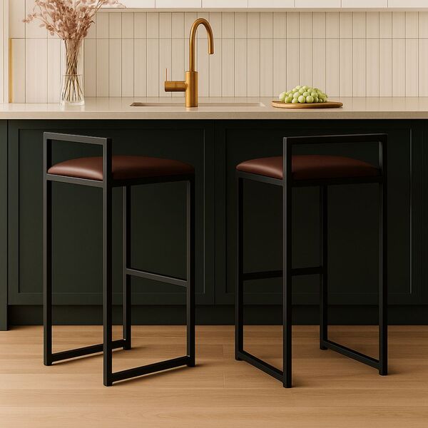 Kit 2 Banqueta Alta Cozinha Balcão Gourmet Bar Corino Bancos