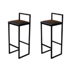 Kit 2 Banqueta Alta Cozinha Bar Balcão Bistrô Industrial Pret