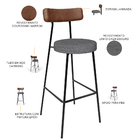 Kit 2 Banqueta Alta Cozinha Sala Jantar Milão L02 Couríssimo