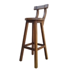 Kit 2 Banqueta Alta De Madeira Com Encosto Girafa Imbuia