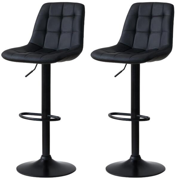 Kit 2 Banqueta Alta Elegance Estofada Com Base Giratória E Re