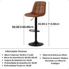 Kit 2 Banqueta Alta Elegance Estofada Com Base Giratória E Re