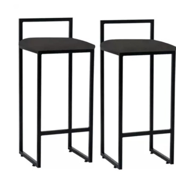 Kit 2 Banqueta Alta Jade Industrial Cozinha Bar Café Balcão B