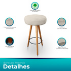 Kit 2 Banqueta Alta Redonda Cozinha E Sala Suede - Jylcrom -