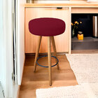 Kit 2 Banqueta Alta Redonda Cozinha E Sala Suede - Jylcrom -