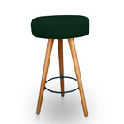 Kit 2 Banqueta Alta Redonda Cozinha E Sala Suede - Jylcrom -