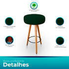 Kit 2 Banqueta Alta Redonda Cozinha E Sala Suede Verde- Jylcr