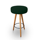 Kit 2 Banqueta Alta Redonda Cozinha E Sala Suede Verde- Jylcr