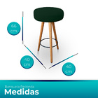 Kit 2 Banqueta Alta Redonda Cozinha E Sala Suede Verde- Jylcr