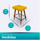 Kit 2 Banqueta Alta Retangular Cozinha E Sala Courino - Jylcr