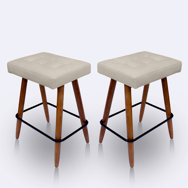 Kit 2 Banqueta Alta Retangular Cozinha E Sala Courino - Jylcr