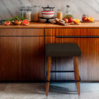 Kit 2 Banqueta Alta Retangular Cozinha E Sala Courino Marrom